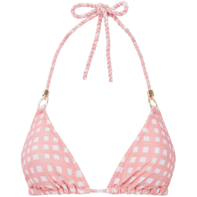 Heidi Klein Zanzibar Padded Triangel Bikini Pink Weave